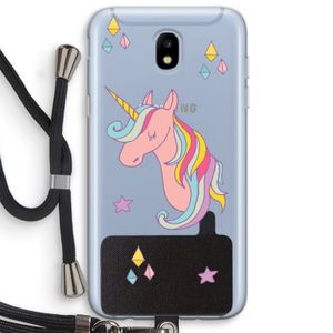 Roze eenhoorn: Samsung Galaxy J5 (2017) Transparant Hoesje met koord