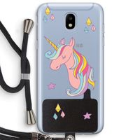 Roze eenhoorn: Samsung Galaxy J5 (2017) Transparant Hoesje met koord