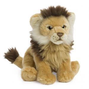 WNF Pluche Leeuw Knuffel - 23 cm - zittend - leeuwen knuffels - Wereld Natuur Fonds