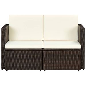 The Living Store Tuinbank 2-zits Bruin Poly Rattan - 118x65x74 cm - Waterbestendig