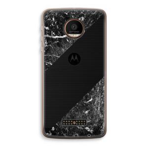 Zwart marmer: Motorola Moto Z Force Transparant Hoesje