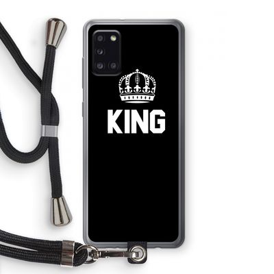 King zwart: Samsung Galaxy A31 Transparant Hoesje met koord