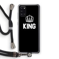 King zwart: Samsung Galaxy A31 Transparant Hoesje met koord