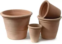 Mcollections Bloempot Stan met Ring - Ø24 × H23 cm - Terracotta
