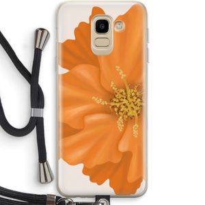 Orange Ellila flower: Samsung Galaxy J6 (2018) Transparant Hoesje met koord