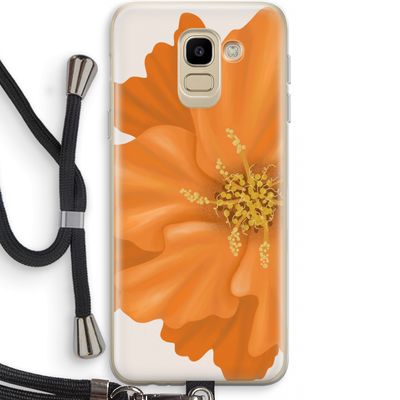 Orange Ellila flower: Samsung Galaxy J6 (2018) Transparant Hoesje met koord