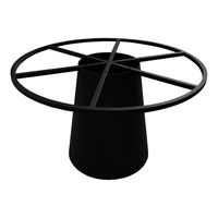 Zwarte kegelvormige tafelpoot hoogte 74 cm met wiel radius 100 cm - thumbnail
