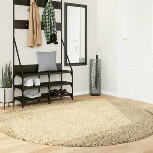 VidaXL Vloerkleed pamplona shaggy hoogpolig modern ø 200 cm goudkleur