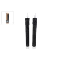 Kaars Led Afstandsbediening Zwart Set 2