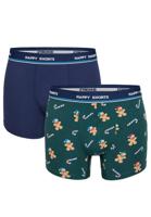 Happy Shorts Happy Shorts 2-Pack Kerst Boxershorts Heren Kerst Print