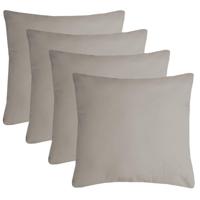 Stof Textile sierkussen Nelson - 4x - beige - 40 x 40 cm - bank kussens - polyester