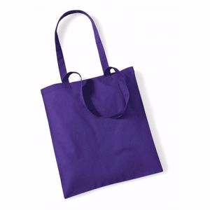 Tote bag katoenen tasje paars 42 x 38 cm