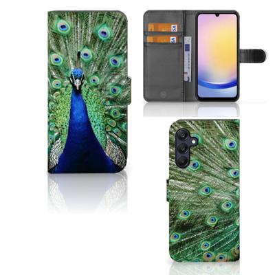 Samsung Galaxy A25 | Telefoonhoesje | Met pasjeshouder | Pauw