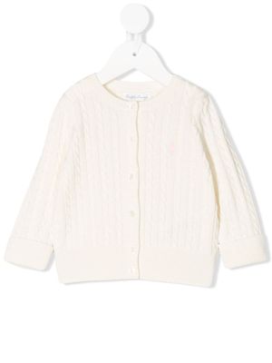 POLO RALPH LAUREN KIDS cardigan en tricot torsadé - Blanc