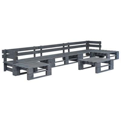 6-delige Loungeset pallet hout grijs