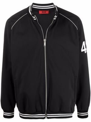 424 veste bomber à logo aux manches - Noir