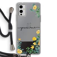 Gele bloemen: OnePlus 9 Transparant Hoesje met koord