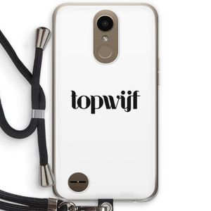 Topwijf Wit: LG K10 (2017) Transparant Hoesje met koord