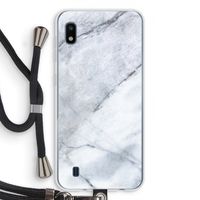Witte marmer: Samsung Galaxy A10 Transparant Hoesje met koord