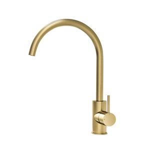 Keukenmengkraan Hotbath Cobber 1-hendel 36 cm Draaibare Uitloop Geborsteld Messing PVD