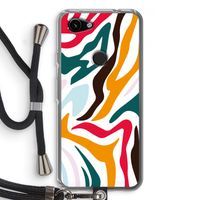 Colored Zebra: Pixel 3a Transparant Hoesje met koord Colored Zebra: Pixel 3a Transparant Hoesje met koord