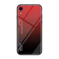 Kleurovergang glas Case voor iPhone XR (rood)