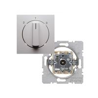 Berker S1 ventilatorschakelaar met draaiknop 2-1-3 aluminium