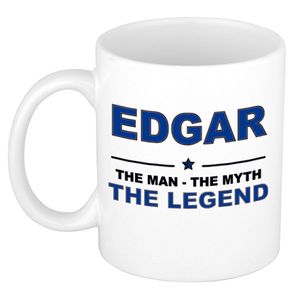 Naam cadeau mok/ beker Edgar The man, The myth the legend 300 ml - Naam mokken