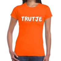 Trutje fun tekst t-shirt - oranje - voor dames - foute party feestkleding