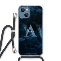 Midnight Marble: iPhone 13 Transparant Hoesje met koord