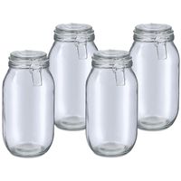 Voorraadpot/bewaarpot Alfie - 4x - 2L - glas - beugelsluiting - D13 x H26 cm