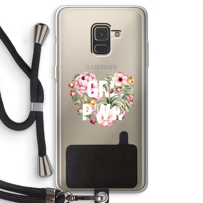 GRL PWR Flower: Samsung Galaxy A8 (2018) Transparant Hoesje met koord