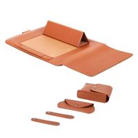 4 IN1 2 lieren + muis tas + lader tas + universele waterdichte PU leder opvouwbare laptop binnenzak voor 13 inch laptops met handvat & beugel & Pensl