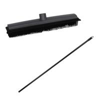 Bezemsteel en Bezemkop - L130 cm - rubber/metaal - zwart - schoonmaken Bezemsteel en Bezemkop - L130 cm - rubber/metaal - zwart - schoonmaken