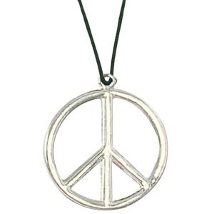 Peace teken ketting - Hippie - Flower Power - Sixties sieraden