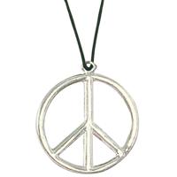 Peace teken ketting - Hippie - Flower Power - Sixties sieraden
