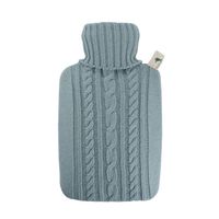 Luxe warmwaterkruik met gebreide hoes pastel blauw 1,8 liter - Kruiken