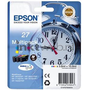 Epson Alarm clock 27 DURABrite Ultra Multi-pack inktcartridge 1 stuk(s) Origineel Cyaan, Magenta, Geel