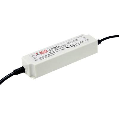 MW Mean Well LPF-40-12 LED-driver, LED-transformator Constante spanning, Constante stroomsterkte 40 W 3.34 A 7.2 - 12 V/DC Niet dimbaar, PFC-schakeling,