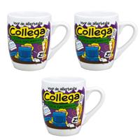 Cartoon cadeau koffie mok/beker - Set van 3x stuks - voor de allerbeste collega - 300 ml - koffiebek