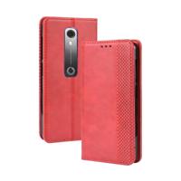 Magnetische gesp retro Crazy Horse textuur horizontale Flip lederen case voor Vodafone Smart N10 (VFD630) met houder & card slots & fotolijst (rood)
