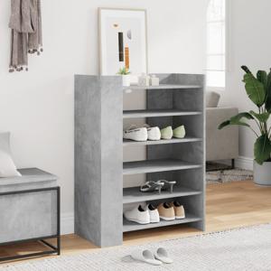 VidaXL Schoenenkast 74,5x37,5x100 cm bewerkt hout betongrijs