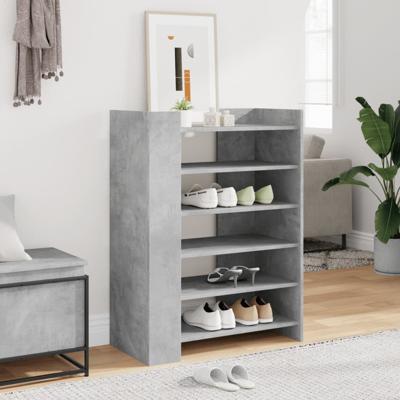VidaXL Schoenenkast 74,5x37,5x100 cm bewerkt hout betongrijs