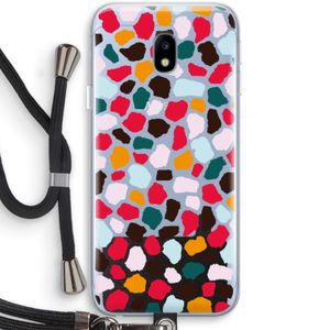 Colored Giraffe: Samsung Galaxy J3 (2017) Transparant Hoesje met koord