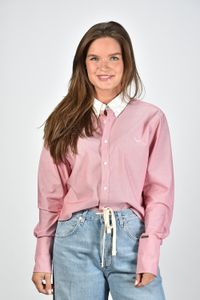 1/OFF Paris cropped blouse Back Strings met geborduurd logo roze