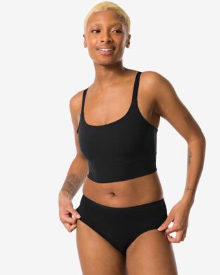 HEMA Dameshipster katoen met kant zwart (zwart)