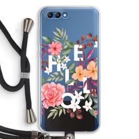 Hello in flowers: Honor 10 Transparant Hoesje met koord
