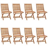 Tuinstoelen 8 st inklapbaar massief teakhout