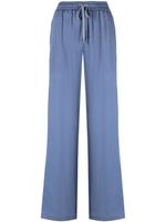 Lorena Antoniazzi pantalon de jogging ample en satin - Bleu