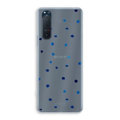 Blauwe stippen: Sony Xperia 5 II Transparant Hoesje